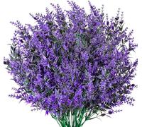 WangChaoJiu Lot de 9 fleurs de lavande artificielles en plastique décoratives pour intérieur et extérieur, fausses plantes résistantes aux UV, pot de fleurs à suspendre pour maison, jardin, bureau,