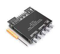 WANGCL 2 x 50 W + 100 W 2.1 canaux pour caisson de basses avec contrôle des aigus et des basses double puce TPA3116 DC 12-24 V Bluetooth et entrées auxiliaires, haut-parleurs sans fil