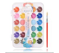 WANGCL 24 couleurs aquarelle peinture non toxique lavable avec pinceau pour débutants étudiants et artistes