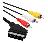 WANGCL 2PCS 1.8M Câble Péritel Adaptateur Péritel Péritel vers RCA Câble Péritel pour Lecteur DVD vers TV Composite AV Connecteur Convertisseur pour TV DVD VCR NES FC