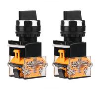 WANGCL 2PCS Commutateur Rotatif, Bouton de Sélection Rond 22mm Sélecteur Rotatif Étanche 2 Positions NC + NO Autobloquant