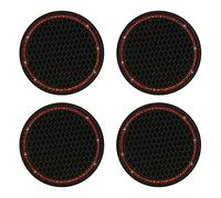 WANGCL 4 Pièces Dessous de Verre pour Voiture Accessoires Interieur Universel AntidéRapant Silicone 7 cm Rouge