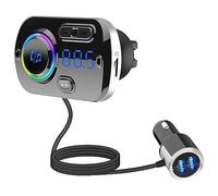 WANGCL Adaptateur Bluetooth 5.0 pour voiture - Transmetteur radio à 7 couleurs - FM 87,5-108 MHz - Appels mains libres Q3.0 - Charge rapide - Assistant vocal