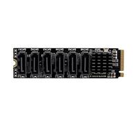 WANGCL Adaptateur NVME vers SATA M.2 vers SATA 6 ports avec support en aluminium pour radiateur Fonction PM