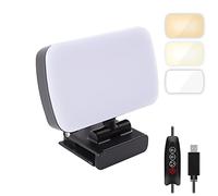 WANGCL Avec support d'éclairage pour vidéoconférence, petit zoom avec 3 modes d'éclairage pour enregistrement vidéo, maquillage, etc. (alimentation USB à intensité variable)