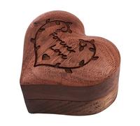 WANGCL Boîte à bague individuelle en forme de cœur pour cérémonie de mariage en noyer organisateur de bijoux boîte de rangement de fiançailles cadeau d'anniversaire