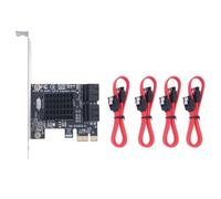WANGCL Carte PCIE SATA 4 ports 6 Gbps SATA 3.0 PCIE avec 4 câbles SATA Support de montage et dissipateurs de chaleur