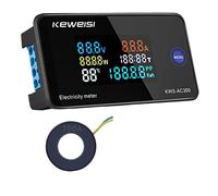 WANG ompteurs d'énergie numériques LCD AC300-100A Moniteur d'énergie Compteur Intelligent Voltmètre Multifonction Ampèremètre - avec transformateurs de Type fermé