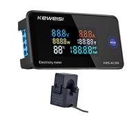 WANG ompteurs d'énergie numériques LCD AC300-100A Moniteur d'énergie Compteur Intelligent Voltmètre Multifonction Ampèremètre - avec transformateurs de Type Ouvert