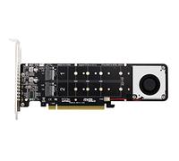 WANGCL Convertisseur NVME PCIE 4 en 1 M.2 M-key vers PCIE 16x avec ventilateur de refroidissement pour carte mère de bureau Extension de disque dur