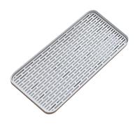 WANGCL Égouttoir avec plateau d'égouttement, 31 x 17,5 cm, petit tapis d'égouttement, plateau d'égouttement pour tasse à fruits, tasses, ustensiles de salle de bain, plateau à café, thé - Gris