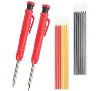 WANGCL Ensemble de crayons de charpentier avec 2 boîtes de recharges de rechange, parfait pour le marquage des trous profonds pour le travail du bois