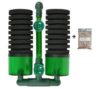 WANGCL Filtre double éponge pour aquarium avec récipient - Livré avec 2 éponges, 2 sacs de boules filtrantes