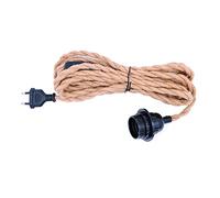 WANGCL Kit de suspension vintage de 4,6 m avec cordon de chanvre torsadé et interrupteur à prise en tissu pour lampe E26 E27 pour la ferme et la cuisine