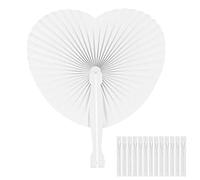 WANGCL Lot de 12 éventails en papier blanc pliables pour décoration murale de mariage