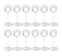 WANGCL Lot de 12 Mini Porte-Cartes de Place Porte-numéro de Table Porte-Cartes de nom de Table de Mariage Clips Photo mémo Note Support Photo (Argent)