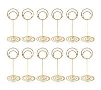 WANGCL Lot de 12 mini supports pour cartes de table, numéros de table, cartes de mariage, photos, mémos, notes, photos (doré)