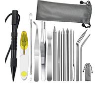 WANGCL Lot de 14 aiguilles de paracorde FID avec pointes Marlin et écrou d'extension en acier inoxydable pour laçage et noueur (Noir)