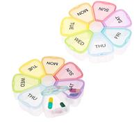 WANGCL Lot de 2 grands piluliers 7 jours en forme de pétale, organiseurs de médicaments hebdomadaires pour vitamines, huile de poisson, médicaments (couleur)