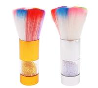 WANGCL Lot de 2 pinceaux à poussière pour ongles en acrylique - Colorés - Pour enlever la poudre - Pinceau à dépoussiérer les ongles - Fournitures de nail art