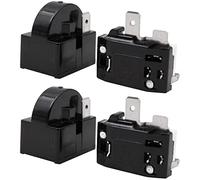 WANGCL Lot de 2 relais de démarrage de compresseur 2 broches 15 Ohm + 2 protecteurs de surcharge de compresseur 1/4 HP pour réparation de réfrigérateur
