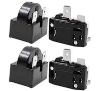 WANGCL Lot de 2 relais de démarrage de compresseur 3 broches 15 Ohm + 2 protections de surcharge de compresseur 1/4 HP pour réparation de réfrigérateur