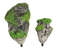 WANGCL Lot de 2 roches artificielles flottantes pour décoration d'aquarium avec ventouse et fil