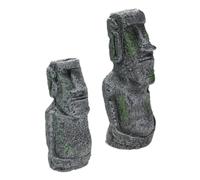 WANGCL Lot de 2 Statues Anciennes en Forme de tête d'île de Pâques pour Aquarium, décoration d'intérieur ou de Bureau
