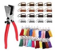 WANGCL Lot de 20 porte-clés avec 24 pompons en cuir en 4 couleurs