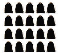 WANGCL Lot de 20 sacs cadeaux en velours doré avec cordon de serrage pour fête de mariage, anniversaire, Noël - 11,9 x 15,2 cm (noir)