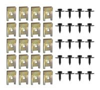 WANGCL Lot de 30 clips métalliques et 30 vis - Fixations automobiles - Fixations - Fer galvanisé - À pince - Hex - Galvanisé - Ronde - 14 millimeters - Entretien automobile