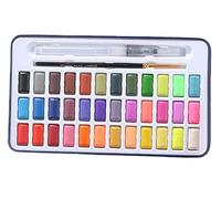 WANGCL Lot de 36 peintures aquarelles portables en métal de qualité supérieure avec pinceau pour débutants, étudiants, artistes
