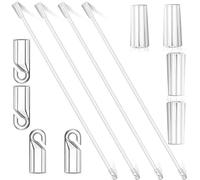 WANGCL Lot de 4 baguettes de store verticales de 30,5 cm avec crochet et poignée en plastique transparent pour porte de maison, fenêtre