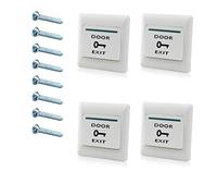 WANGCL Lot de 4 boutons poussoir pour sortie NO/NC/COM Système de contrôle d'accès pour porte 86 mm x 86 mm 36 V 3 A Blanc