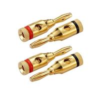 WANGCL Lot de 4 fiches bananes pour haut-parleur, connecteurs à vis pour câble audio musical, récepteur audio/vidéo