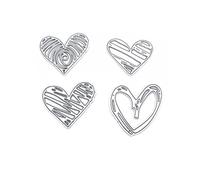 WANGCL Lot de 4 matrices de découpe en métal en forme de cœur pour loisirs créatifs, fabrication de cartes, décoration photo, scrapbooking