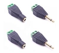 WANGCL Lot de 4 Paires d'adaptateurs de connecteurs - Prise Femelle et mâle vers Terminal à vis AV Audio/vidéo