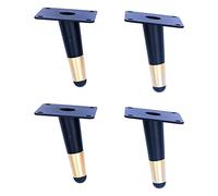 WANGCL Lot de 4 pieds coniques noirs de 10 cm, pieds de meuble obliques pour canapé, placard, bar, table, lit, pieds antidérapants et silencieux