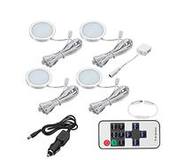 WANGCL Lot de 4 spots LED 12 V avec adaptateur répartiteur pour voiture, bateau, yachts, camping-car, cuisine, placard, etc