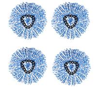 WANGCL Lot de 4 têtes de rechange pour balai à franges O-Cedar EasyWring RinseClean en microfibre pour système à 2 réservoirs (bleu)