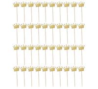 WANGCL Lot de 40 décorations dorées pour cupcakes et gâteaux - Prince royal - Pour fête d'anniversaire, fête de mariage