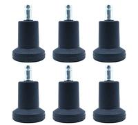 WANGCL Lot de 5 roulettes coulissantes pour remplacement de roue de chaise de bureau, tige 11 mm x 22 mm, diamètre 50 mm (noir)