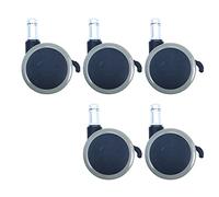 WANGCL Lot de 5 roulettes en caoutchouc pour chaise de bureau avec tige standard Gris 50 mm