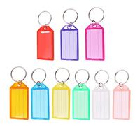 WANGCL Lot de 50 porte-clés pouvant être écrits sur des étiquettes en plastique pour étiqueter avec anneau fendu