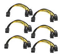 WANGCL Lot de 6 câbles répartiteurs PCIe 8 broches vers double PCIe 8 broches (6 + 2) pour carte graphique PCI Express alimentation GPU VGA Mining Video Card Converter Cable (6 PCS)