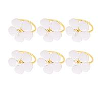 WANGCL Lot de 6 ronds de serviette blancs à motif floral pour mariage, fête, banquet, Thanksgiving, Noël, décoration de table (blanc)