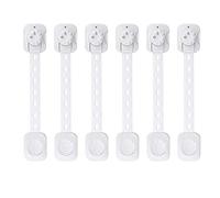 WANGCL Lot de 6 verrous de sécurité réglables pour enfants, pour armoire, tiroir, placard, réfrigérateur, poubelle (gris blanc)