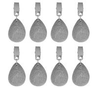 WANGCL Lot de 8 poids de nappe avec clip en acier inoxydable - Grand contrepoids pour l'extérieur - Pour dîner en famille, fête de jardin, mariage - Gris
