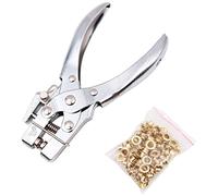 WANGCL Lot de pinces à riveter à trou unique 5 mm avec rivets argentés pour papier, carton, cuir, ceinture, tissu, plastique fin
