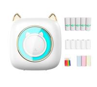 WANGCL Mini imprimante photo portable avec sept couleurs LED sans fil Imprimante thermique pour notes, mémo, journal, etc